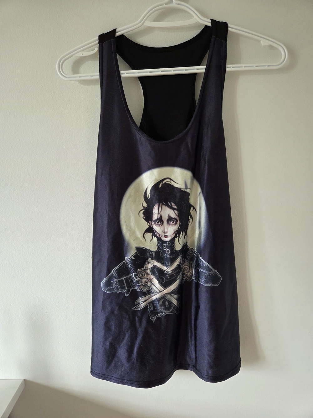 Edward Scissorhands Gothic Full Moon Graphic Tank Top Racerback